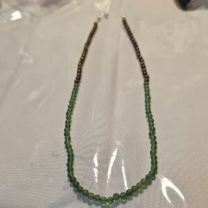 Elegant Jade And Bronzite Beaded Necklace.